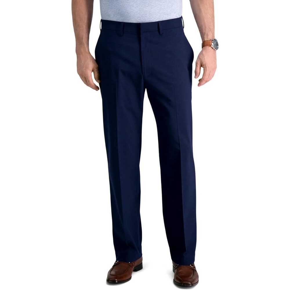 Haggar Men's Classic Fit Flat Front Dress Pant 34 X 30 NEW Blue